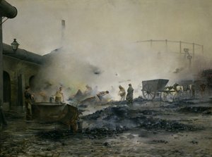 クールセルのガス工場、1884 作： Ernest Jean Delahaye